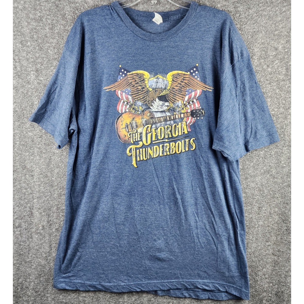 Tultex T-Shirt Mens XXL 202 The Georgia Thunderbolts Blue Graphic Band EUC